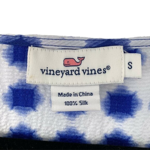 Vineyard Vines S Geometric Dot Silk Blouse - Picture 3 of 4